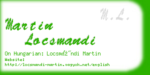 martin locsmandi business card